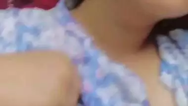 Cute girl sexy boobs show video making for lover