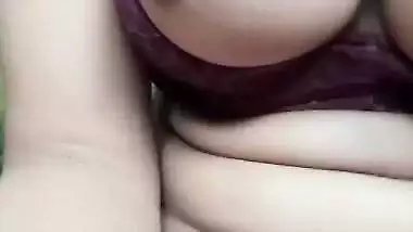 Desi nude girl plays with her boobs and pussy