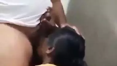 Telugu lady sucks a dick and enjoys standing sex
