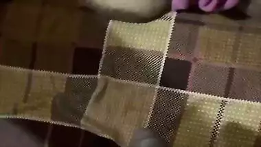 Son masturbating before mom with her big boobs shown