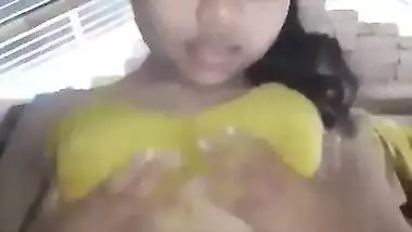 Horny Village Girl Masturbating with Banana Orgasm