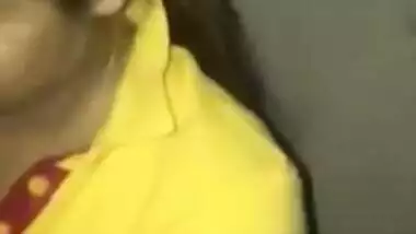 Desi office girl sucking cock and boobs licking by boss