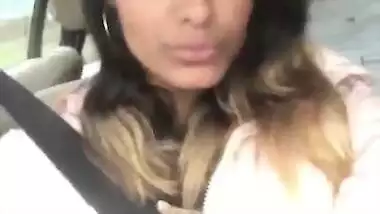 Kaira Nisha does a boobflash beside the highway