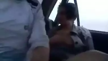 Chudai episode of a horny pair in their car during the time that in the parking area