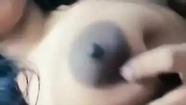 Cute Bengali hussy exposing her perfect XXX tits on Desi webcam