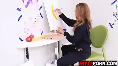 Smoking hot MILF artist India Summer loves doing nude fuck painting session with her favorite model Johnny Castle.