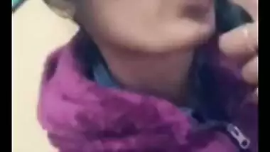 Indian shows fans how horny she is sucking finger and exposing ass